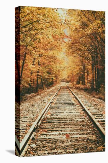 Autumn Railroad, New Engalnd Fall Foilage-Vincent James-Premier Image Canvas