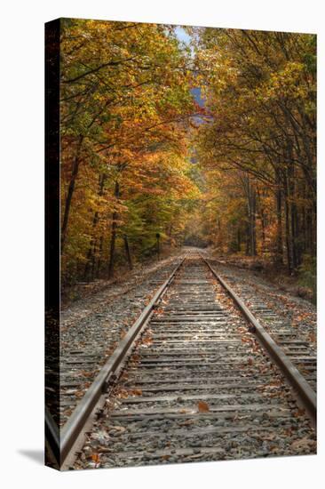 Autumn Railroad Tracks, White Mountain, New Hampshire-Vincent James-Premier Image Canvas