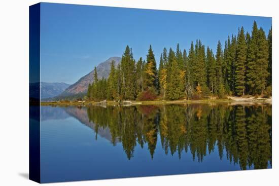 Autumn reflections, Lake Wenatchee, Wenatchee National Forest, Washington State, USA-Michel Hersen-Premier Image Canvas