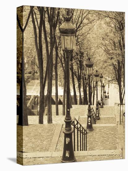 Autumn, Rue De Foyatier Steps to the Place Du Sacre Coeur, Montmartre, Paris, France-Walter Bibikow-Premier Image Canvas