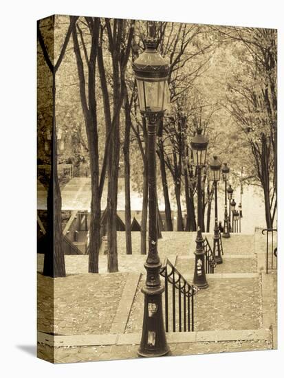 Autumn, Rue De Foyatier Steps to the Place Du Sacre Coeur, Montmartre, Paris, France-Walter Bibikow-Premier Image Canvas