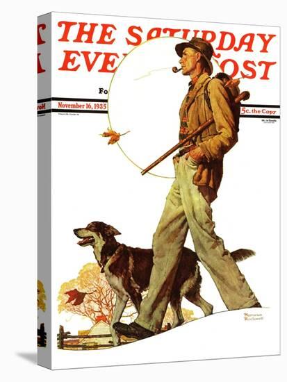 "Autumn Stroll" Saturday Evening Post Cover, November 16,1935-Norman Rockwell-Premier Image Canvas