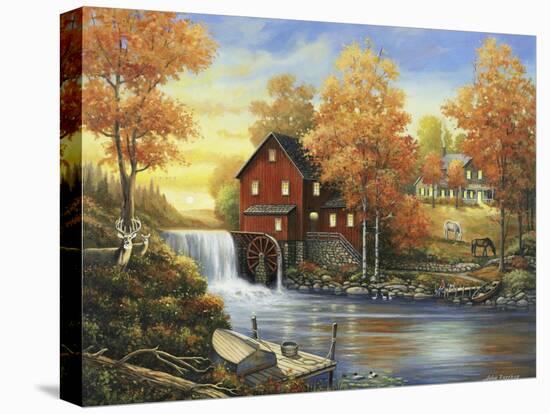 Autumn Sunset at the Old Mill-John Zaccheo-Premier Image Canvas