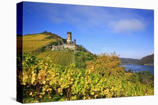 Autumn View of the Castle Ruin FŸrstenberg over the Village Rheindiebach-Uwe Steffens-Premier Image Canvas