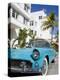 Avalon Hotel and Classic Car on South Beach, City of Miami Beach, Florida, USA, North America-Richard Cummins-Premier Image Canvas