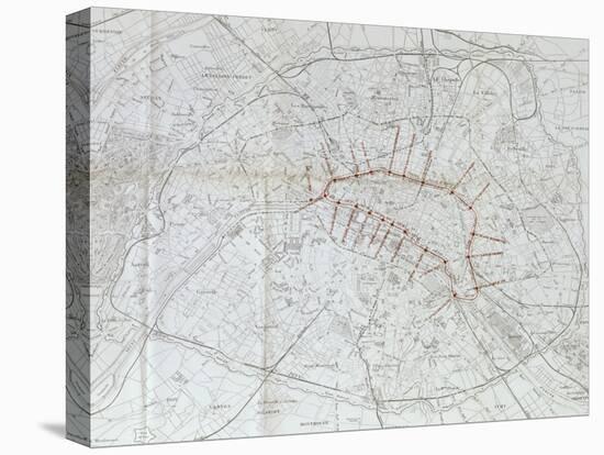 Avant projet de ligne métropolitaine centrale : plan général des voies ferr-Alexandre-Gustave Eiffel-Premier Image Canvas