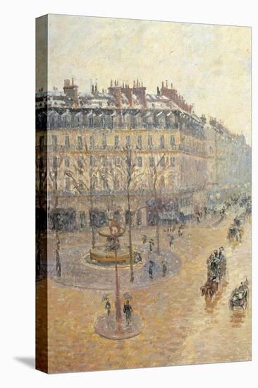 Avenue de L'Opera. Snow Effect. Morning-Camille Pissarro-Stretched Canvas