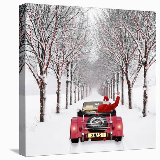 Avenue of Trees with Father Christmas Driving-Ake Lindau and John Daniels-Premier Image Canvas
