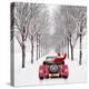 Avenue of Trees with Father Christmas Driving-Ake Lindau and John Daniels-Premier Image Canvas