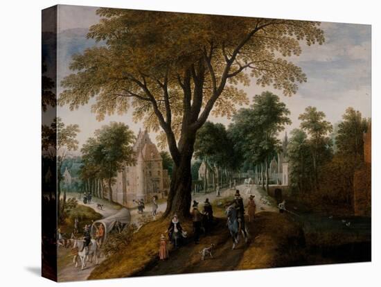 Avenue with an Elegant Horseman, 16Th-17Th Century (Oil on Panel)-Sebastian Vrancx-Premier Image Canvas