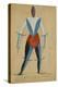 Aviator, Costume Design for the Opera Victory over the Sun by Aleksei Kruchenykh, 1913 (Ink, Gouach-Kazimir Severinovich Malevich-Premier Image Canvas