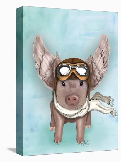 Aviator Piggy-Fab Funky-Stretched Canvas