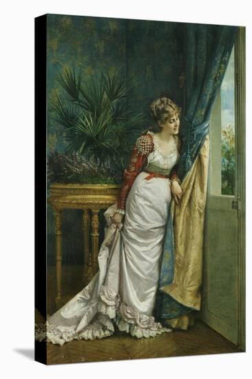 Awaiting the Visitor, 1878-Auguste Toulmouche-Premier Image Canvas