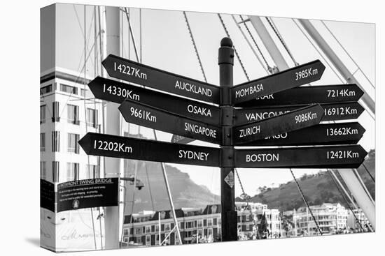 Awesome South Africa Collection B&W - Direction Sign Cape Town II-Philippe Hugonnard-Premier Image Canvas