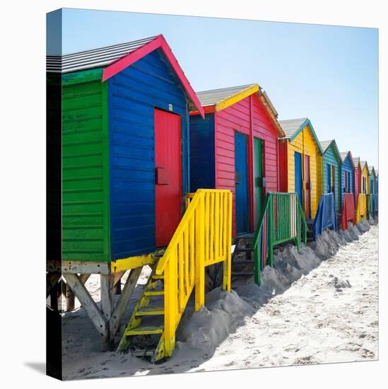 Awesome South Africa Collection Square - Colorful Beach Huts at Muizenberg - Cape Town-Philippe Hugonnard-Premier Image Canvas