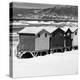 Awesome South Africa Collection Square - Colorful Beach Huts - Cape Town II B&W-Philippe Hugonnard-Premier Image Canvas