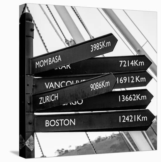 Awesome South Africa Collection Square - Sign Post Cape Town B&W-Philippe Hugonnard-Premier Image Canvas