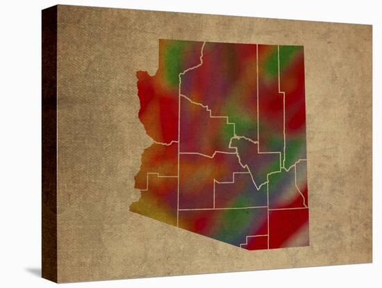 AZ Colorful Counties-Red Atlas Designs-Premier Image Canvas