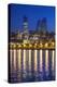 Azerbaijan, Baku. Bulvar Promenade, city skyline with Flame Towers.-Walter Bibikow-Premier Image Canvas