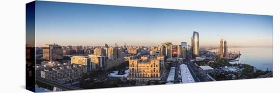 Azerbaijan, Baku. Skyline with Dom Soviet Government House.-Walter Bibikow-Premier Image Canvas