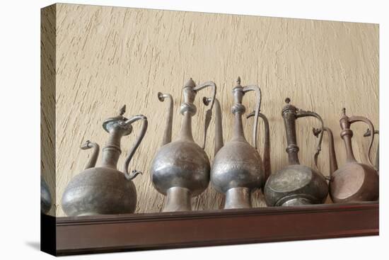 Azerbaijan, Lahic. A Collection of Engraved Kettles-Alida Latham-Premier Image Canvas