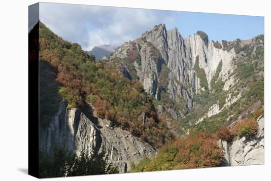 Azerbaijan, Sheki. A Rocky Cliffside Outside of Sheki-Alida Latham-Premier Image Canvas