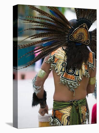 Aztec Indian Dancer, El Pueblo de Los Angeles, Los Angeles, California, USA-Walter Bibikow-Premier Image Canvas