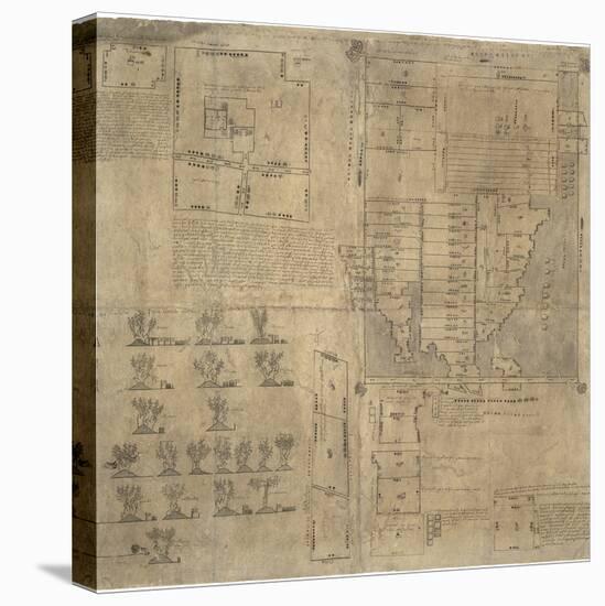 Aztec Map, 16th Century-Library of Congress-Premier Image Canvas