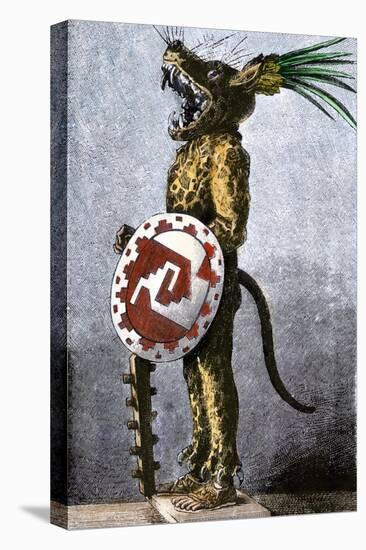 Aztec Tiger Knight in a Costume of Cotton and a Helmet Made of Wood, from a Model in Spain-null-Premier Image Canvas