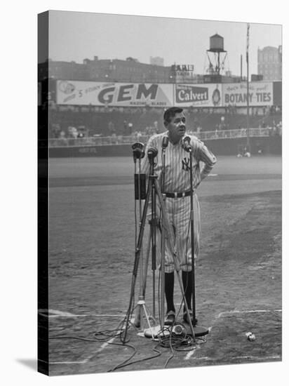 Babe Ruth at New York Yankees' 25th Anniversary-Cornell Capa-Premier Image Canvas