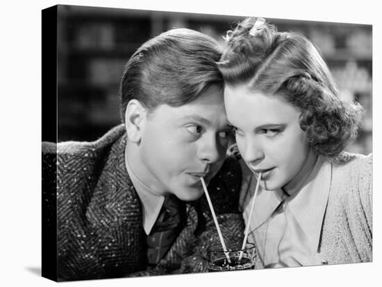 Babes in Arms, Mickey Rooney, Judy Garland, 1939-null-Stretched Canvas