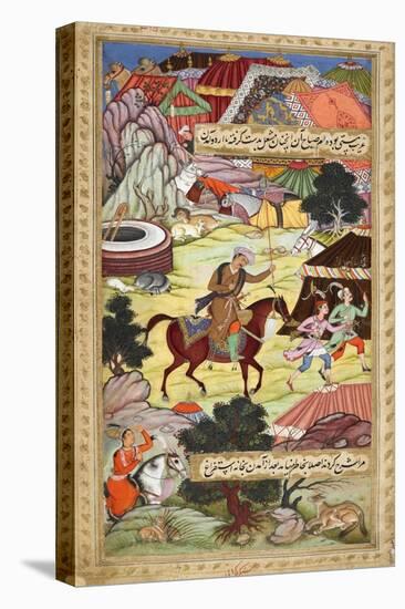 Babur Carrying a Torch Riding Drunk Through the Camp After a Celebration Party On a Boat (1519)-Shankar Gujarati-Premier Image Canvas