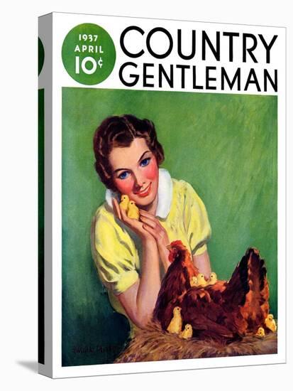 "Baby Chicks," Country Gentleman Cover, April 1, 1937-Tom L. Chore-Premier Image Canvas