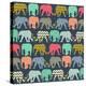 Baby Elephants and Flamingos (Variant 1)-Sharon Turner-Stretched Canvas