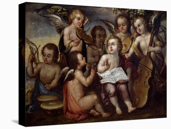 Baby Jesus with Angels Playing Musical Instruments, 17th Century-Juan Correa-Premier Image Canvas