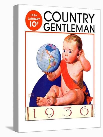 "Baby New Year 1936," Country Gentleman Cover, January 1, 1936-William Meade Prince-Premier Image Canvas
