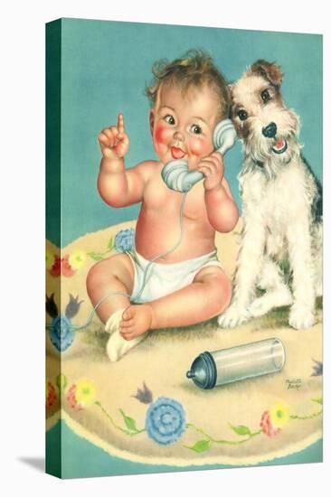 Baby Talks, Dog Listens-Charlotte Becker-Premier Image Canvas