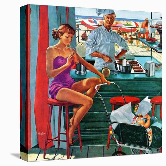 "Babysitter at Beach Stand", August 28, 1954-George Hughes-Premier Image Canvas