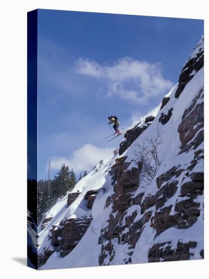 Back Country Skiing, Colorado, USA-Lee Kopfler-Premier Image Canvas