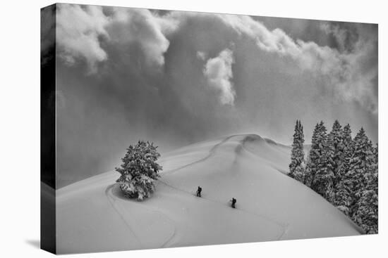 Backcountry Ski Climbers in Fresh Powder, Near Salt Lake City, Utah-Howie Garber-Premier Image Canvas