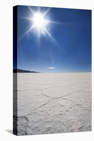 Backlit with Sun Star Shot of Hexagonal Shaped Salt Flats, Salar De Uyuni, Bolivia, South America-Kim Walker-Premier Image Canvas