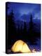 Backpacker's Tent on Iditarod Trail near Rainy Pass, Alaska, USA-Paul Souders-Premier Image Canvas