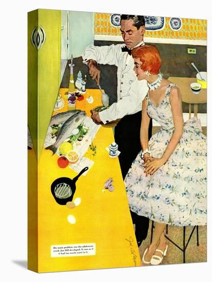 Backstairs Bachelor  - Saturday Evening Post "Leading Ladies", July 17, 1954 pg.27-Joe de Mers-Premier Image Canvas