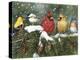 Backyard Birds on Snowy Branch-William Vanderdasson-Premier Image Canvas