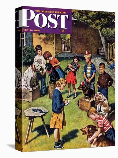 "Backyard Dog Show" Saturday Evening Post Cover, July 8, 1950-Amos Sewell-Premier Image Canvas