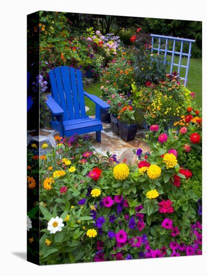 Backyard Flower Garden With Chair-Darrell Gulin-Premier Image Canvas