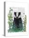 Badger In The Garden-Fab Funky-Stretched Canvas