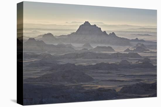 Badlands Layers on a Hazy Morning, Badlands National Park, South Dakota-James Hager-Premier Image Canvas