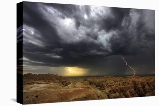 Badlands Lightning-Stephen Gassman-Stretched Canvas