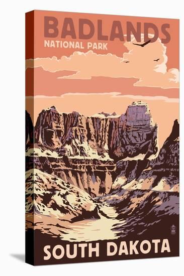 Badlands National Park, South Dakota - Castle Rock-Lantern Press-Stretched Canvas